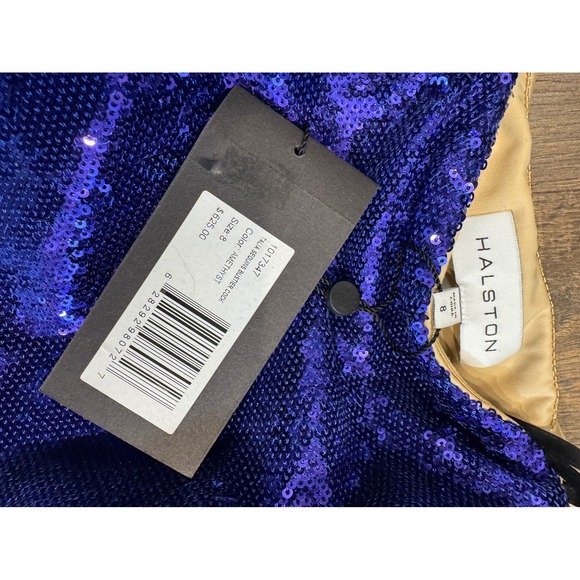 Halston Talia Sequin Gown Strapless Formal Maxi Dress‎ Prom Dress Size 8 - Picture 6 of 6